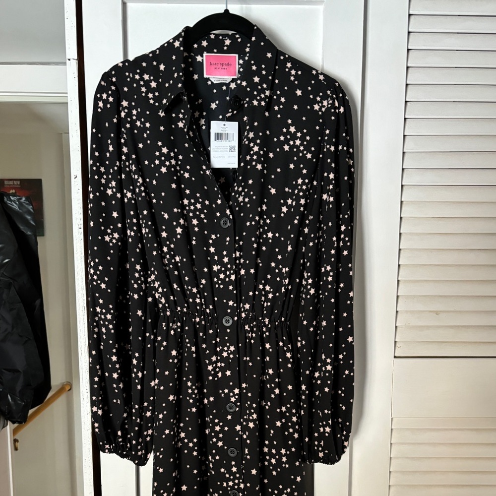 Kate Spade Scattered Stars Button-front Midi Shirt Dress - Picture 5 of 10
